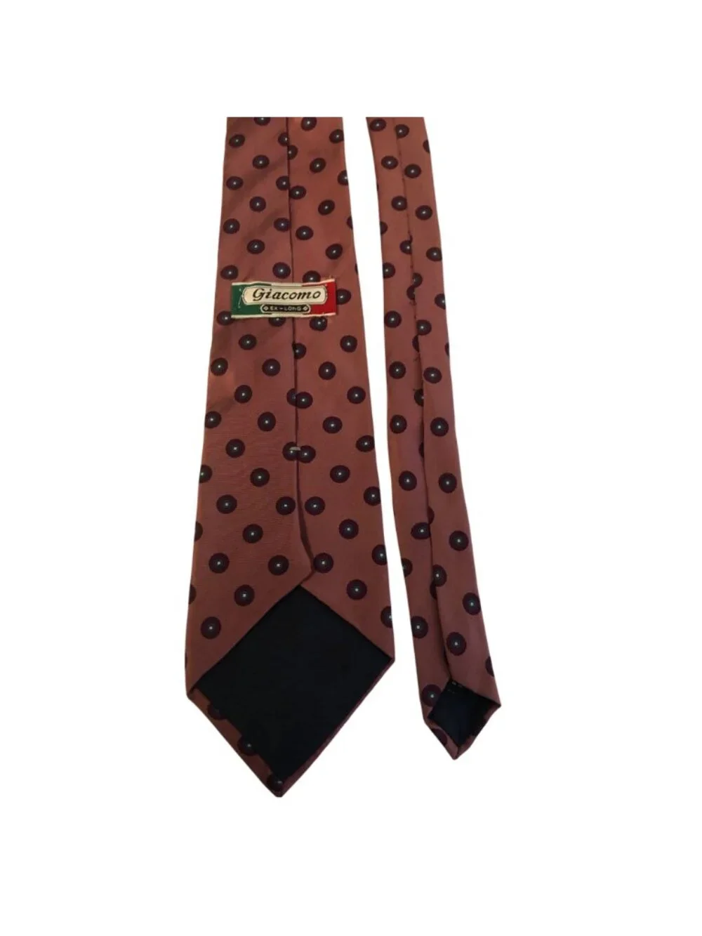 Giacomo Silk Tie Extra Long Pink Patterned Italy Accessory Office Formal Gift